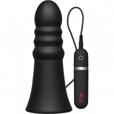 Анальная вибропробка Kink Vibrating Silicone Butt Plug Ridged 8  - 20,32 см.