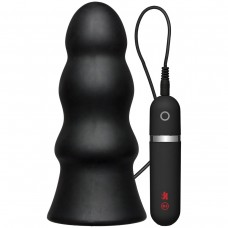 Анальная вибропробка Kink Vibrating Silicone Butt Plug Rippled 7.5  - 19 см.